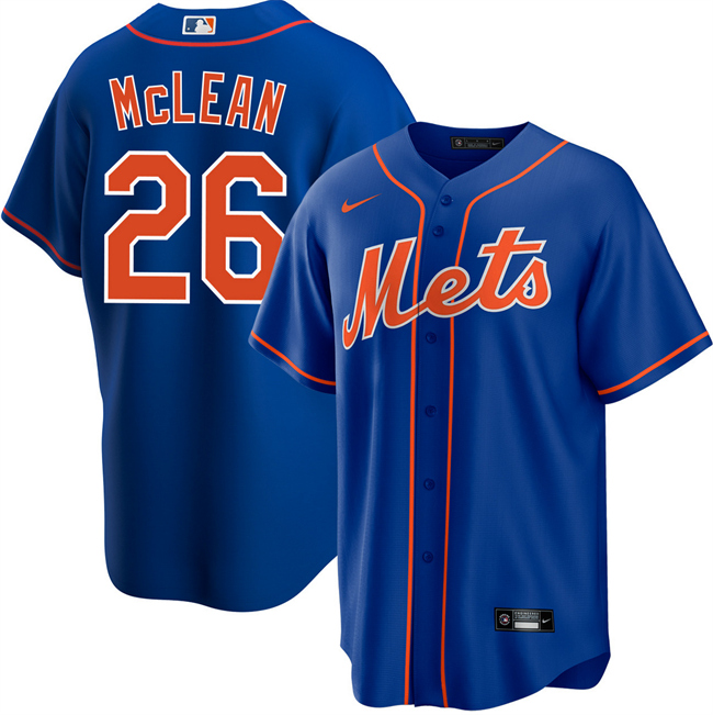 Men's Blue New York Mets #26 Nolan McLean Cool Base Stitched Baseball Jersey